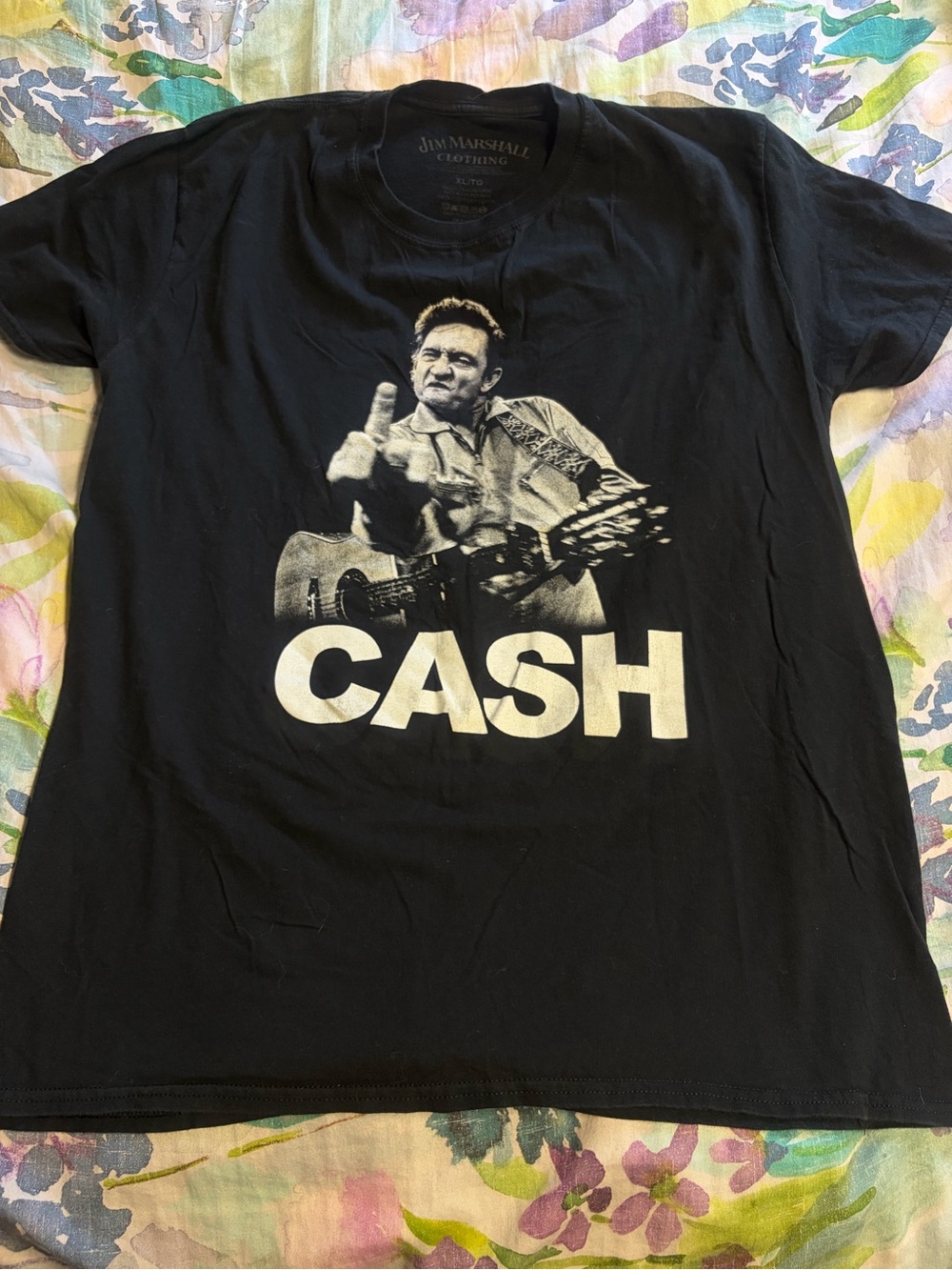 Johnny Cash Graphic Crew Neck Tee Black Size XL - Picture 1 of 6